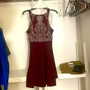 lulus forevermore burgundy skater dress Windsor Flirty Luxe Velvet Skater Dress in Burgundy | Size: XS